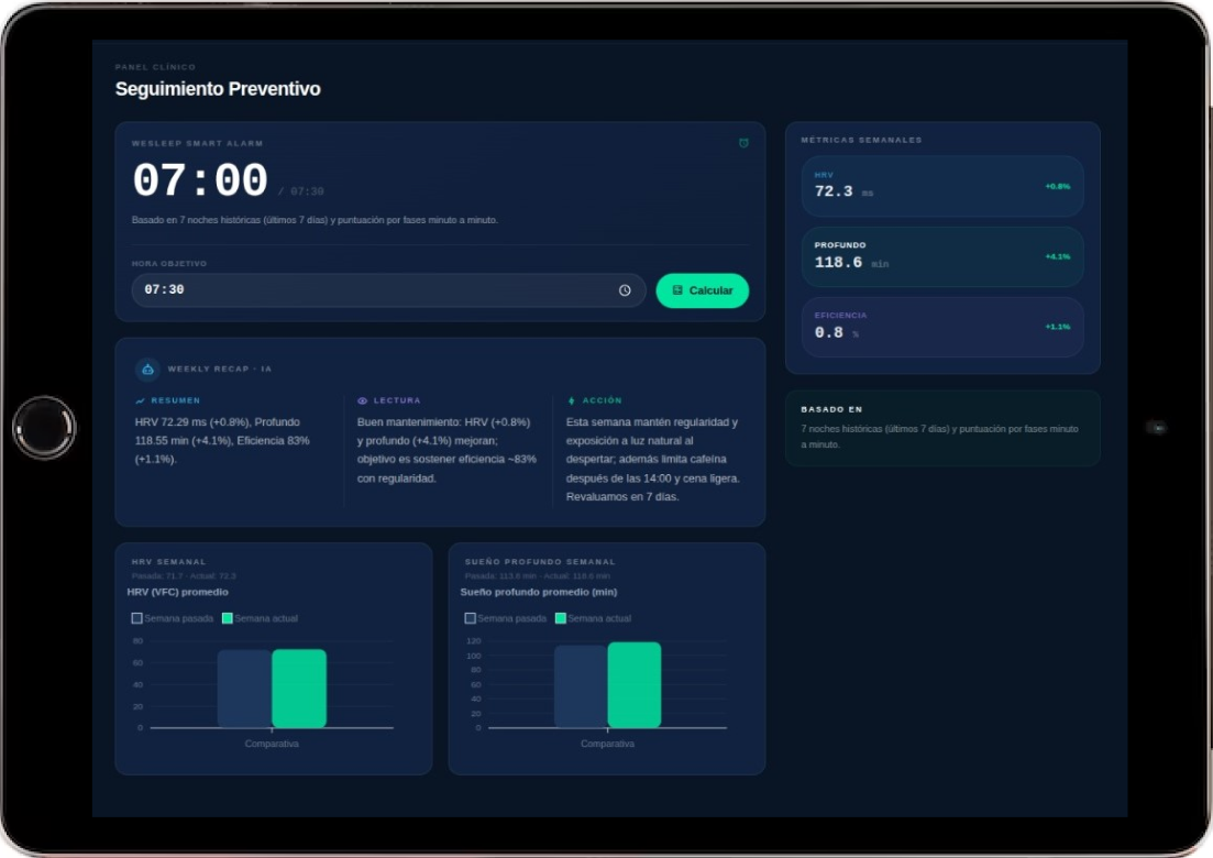 WeSleep iPad Dashboard